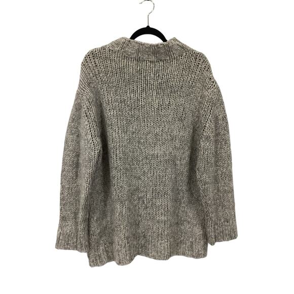 Jenni Kayne Moritz Mockneck Pullover Sweater Grey Marl Wool Blend Large Sold Out - Picture 8 of 13